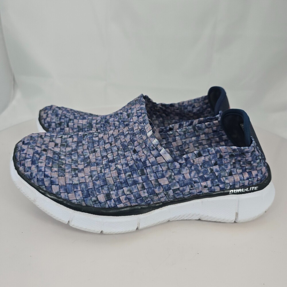 Skechers Equalizer Vivid Dream 12028 Women 8.5 Blue Woven Stretch Flats/Sneakers